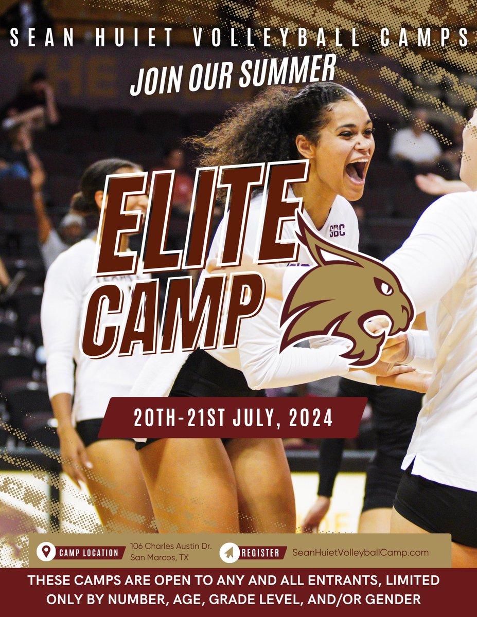 Elite Camp July 20th-21st! Register at SeanHuietVolleyballCamp.com 🏐😼