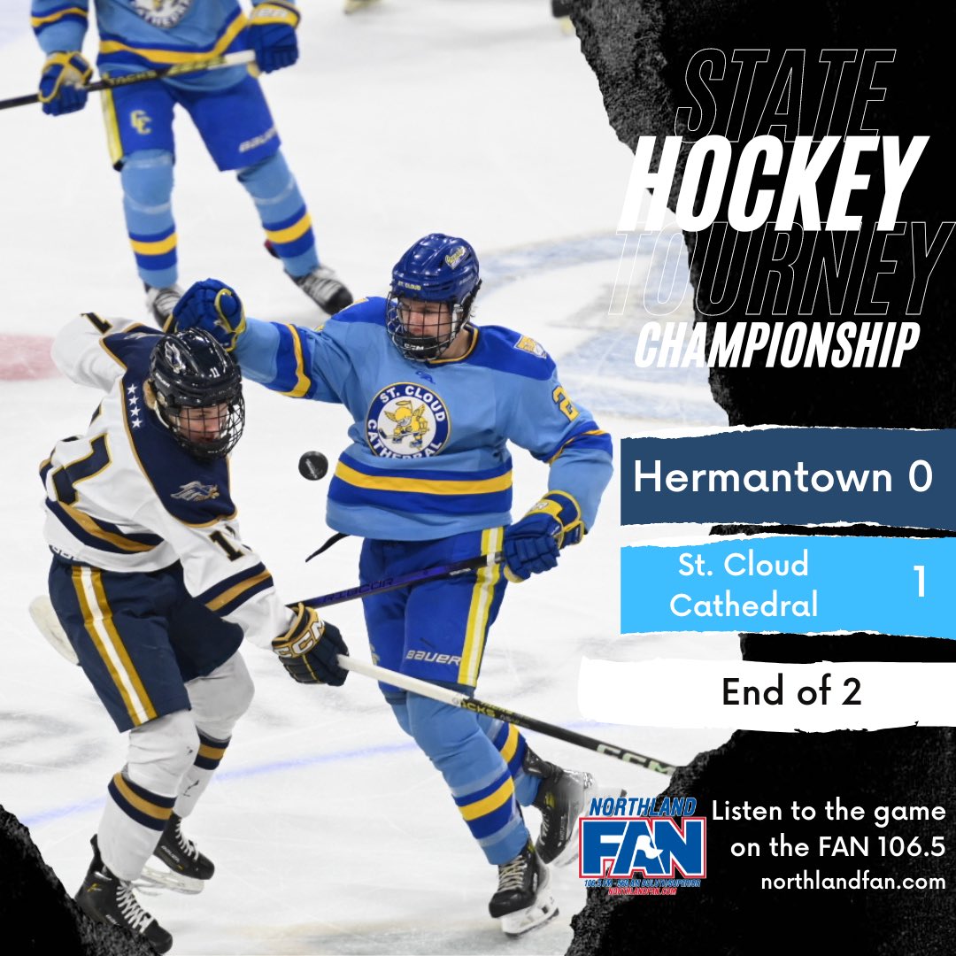 fan1065fm's tweet image. Hermantown down by 1 after 2 periods of play.