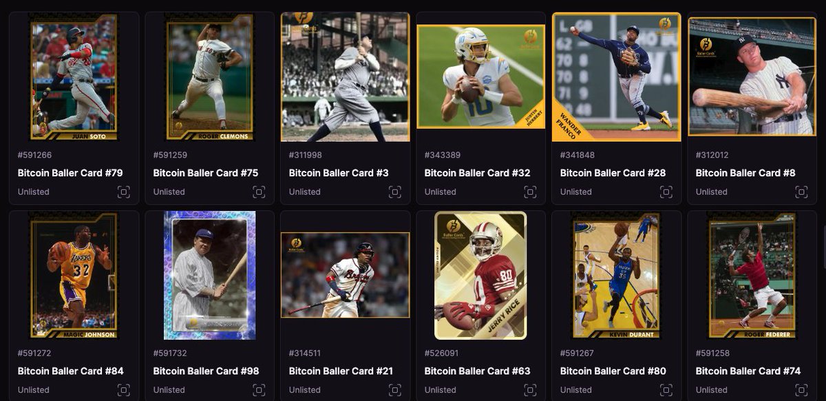 A little ordinals history is in order. As far as we know, <a href="/Bitcoin_Champs/">Bitcoin Champions 🏆</a> is the second ever sports card collection on Bitcoin. 

So who is the first? We believe it's <a href="/BTC_Baller_Card/">Bitcoin Baller Cards</a>. They have an incredible collection starting around inscription 312,000. Be sure to follow them!