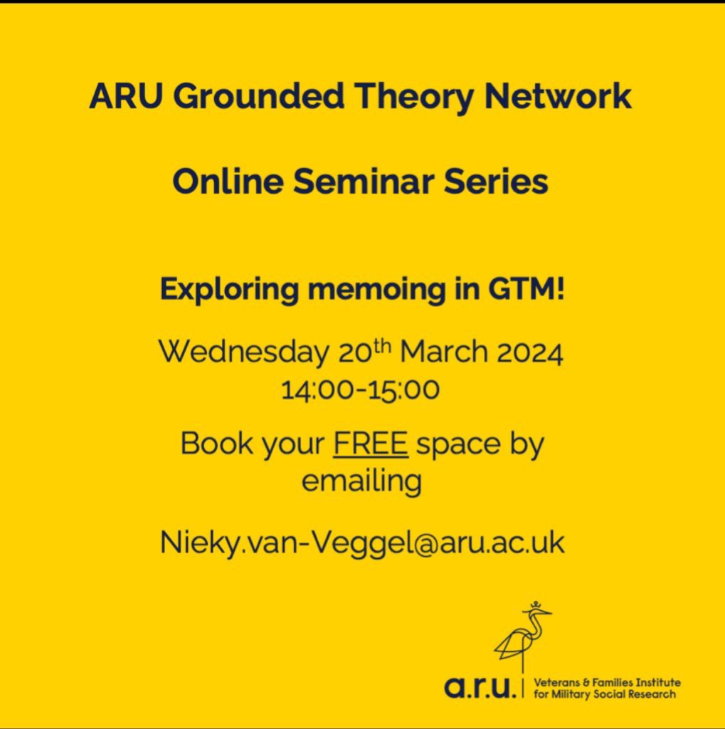 Nieky van Veggel 🇪🇺🇳🇱 (@nieky_vv) on Twitter photo Only 10 days left to go, looking forward to talking all things memoing with fellow grounded theorists. See you there! #GroundedTheory <a href="/ARU_DocSchool/">ARU Doctoral School</a> <a href="/FHEMS_ARU/">Anglia Ruskin FHEMS</a> <a href="/aru_fse/">ARU Science & Engineering</a> Only 10 days left to go, looking forward to talking all things memoing with fellow grounded theorists. See you there! #GroundedTheory <a href="/ARU_DocSchool/">ARU Doctoral School</a> <a href="/FHEMS_ARU/">Anglia Ruskin FHEMS</a> <a href="/aru_fse/">ARU Science & Engineering</a>