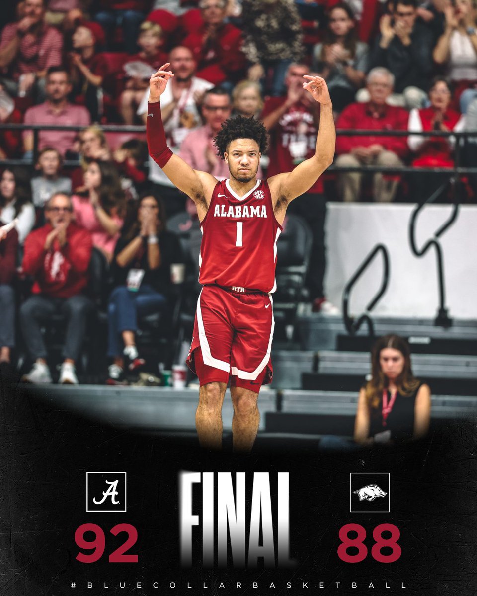 AlabamaMBB's tweet photo. COMEBACK COMPLETE ✅

#RollTide | #BlueCollarBasketball https://t.co/0Mver3BRnp