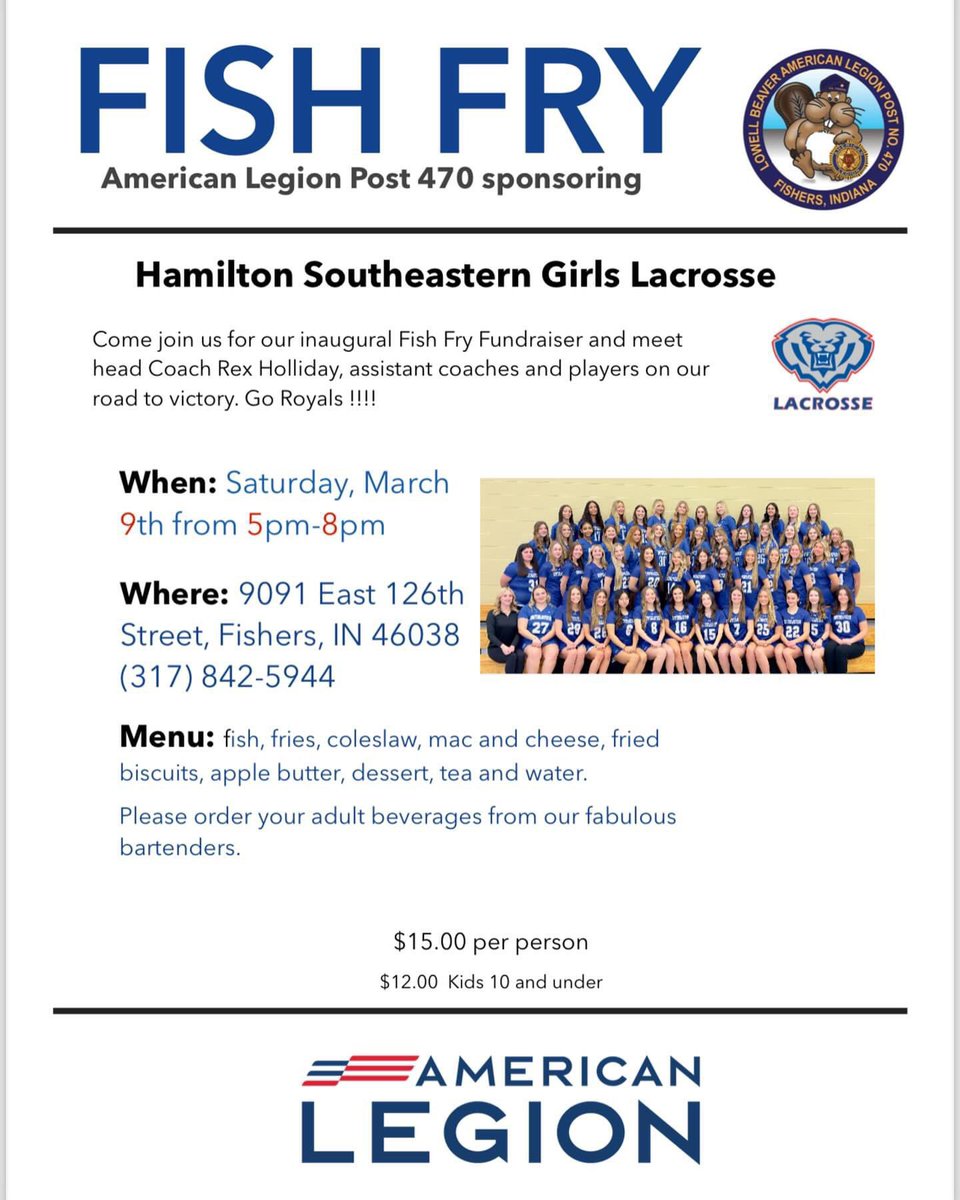 HSEFishersGirlsLax (@hsefishersglax) on Twitter photo If you are looking for something to do for dinner here is a great option. <a href="/HSE_Girls_Lax/">HSE GIRLS LACROSSE</a> is having a Fish Fry tonight at the Fishers Legion. If you are looking for something to do for dinner here is a great option. <a href="/HSE_Girls_Lax/">HSE GIRLS LACROSSE</a> is having a Fish Fry tonight at the Fishers Legion.