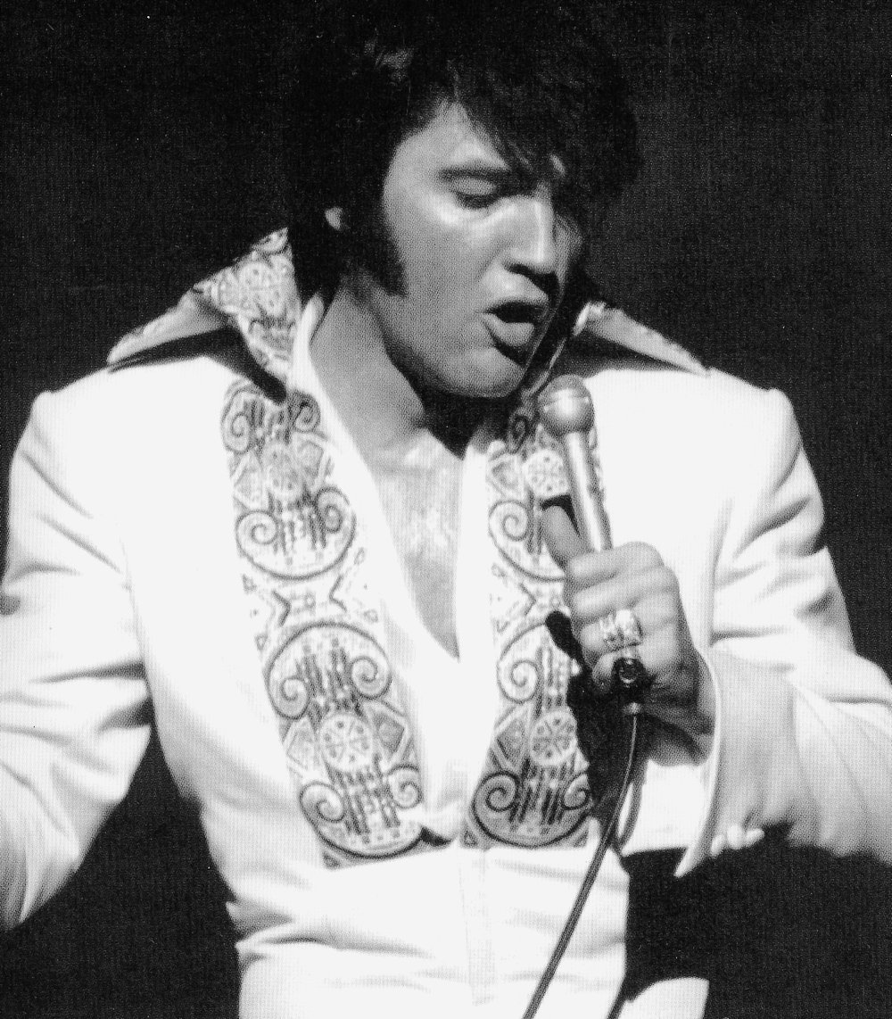 Elvis on stage at the International Hotel in Las Vegas, 1970.