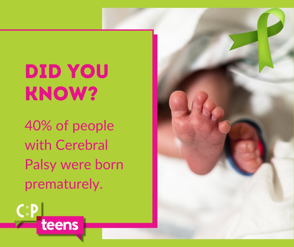 March is Cerebral Palsy Awareness Month... Did you know? 40% of people with Cerebral Palsy were born prematurely. Being premature can put you at greater risk of Cerebral Palsy - babies born at 32 weeks or earlier are at a particularly high risk. #CerebralPalsyAwarenessMonth