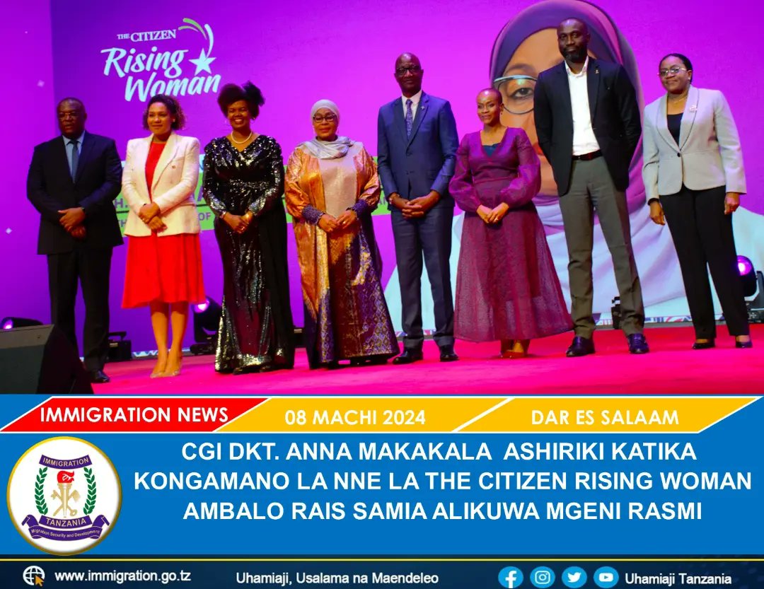 UhamiajiTz's tweet photo. 🇹🇿#UhamiajiUpDates
CGI Dkt. Anna Makakala jana tarehe 08 Machi 2024 ikiwa ni Siku ya Wanawake Duniani alishiriki katika Kongamano la nne (04) la The Citizen Rising Woman ambalo Mhe. Dkt. Samia Suluhu Hassan Rais wa Jamhuri ya Muungano wa Tanzania alikuwa Mgeni Rasmi. https://t.co/KoFVXkSn3Y