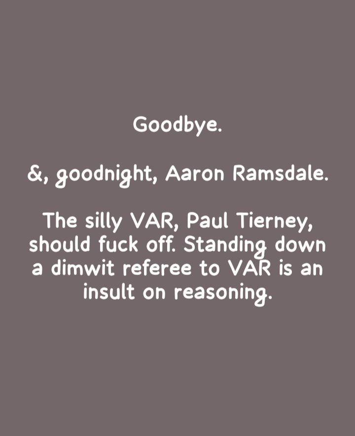 NoMad_AFC's tweet photo. Aaron Ramsdale made an easy match difficult.

And, what more can one say about Paul Tierney???

#ARSBRE 
#COYG https://t.co/Ynqb7LiMKF
