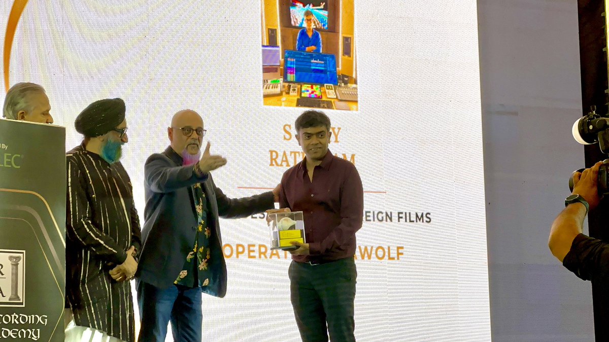 Very happy to receive the Indian recording arts academy award for best sound designer in a foreign language film category. Thank you #IRAA awards.