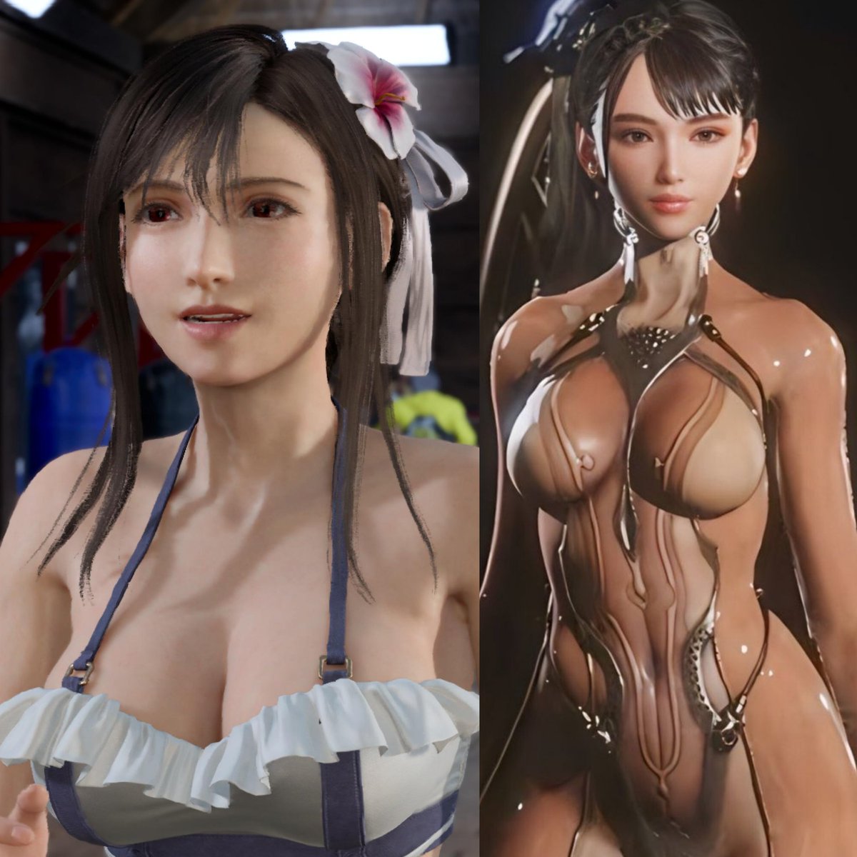 Some of the most popular gaming characters in the world now are Tifa from Final Fantasy and Eve from Stellar Blade! 🔥