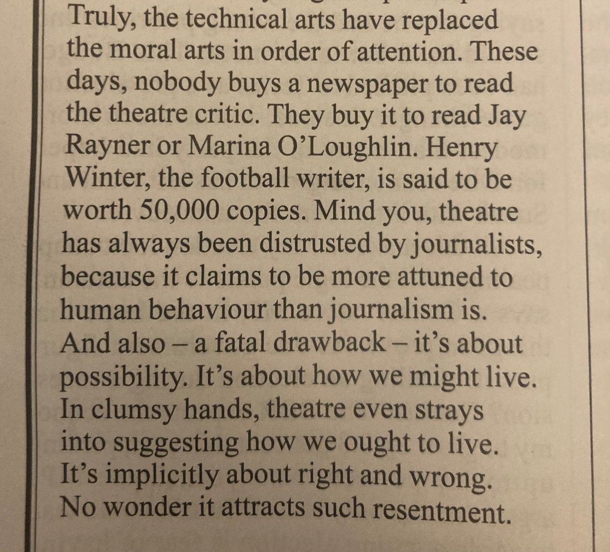 Yet again David Hare breaks his own world record for ‘distance travelled up one’s own arse’. @spectator