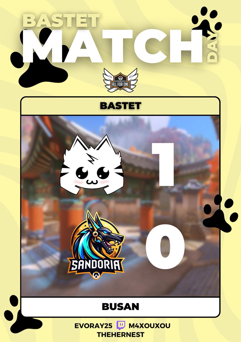 TeamBastet's tweet photo. Un début tout en confiance, on mène 1-0 !
#ClawsToVictory 🐾 https://t.co/xooCc2u89f