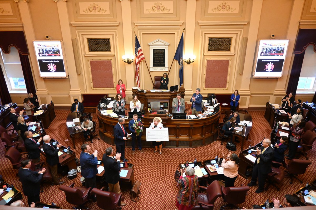 Today, the Senate honored Susan Clarke Schaar, who served the Commonwealth for a total of 50 years in the Clerk's office including 38 years as Clerk of the Senate. Thank you, Clerk Schaar, for your unwavering dedication to Virginia.