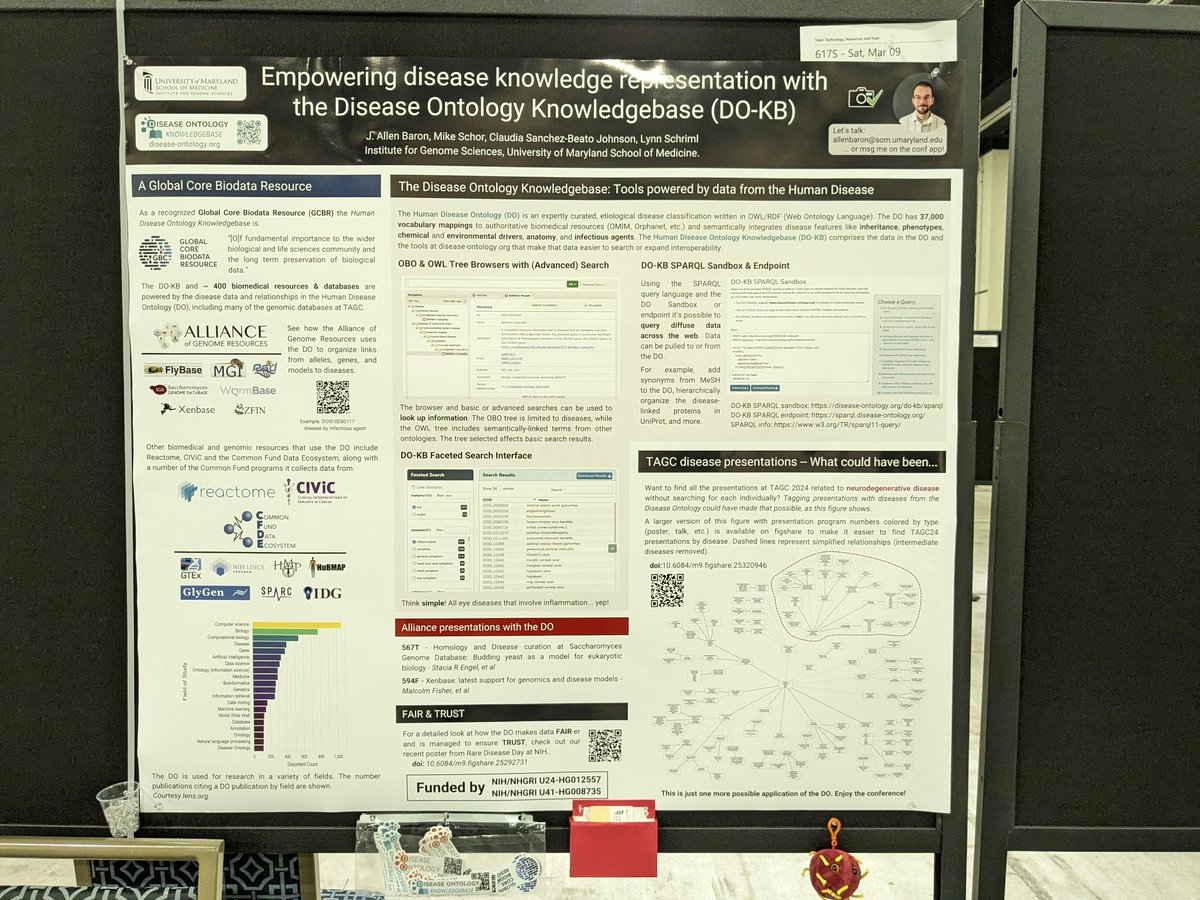 jabaron_phd's tweet photo. Come chat with me this evening about using @diseaseontology  in your research.

Poster 617S #TAGC24
#DiseaseResearch #DiseaseModels https://t.co/T0c3A9104q