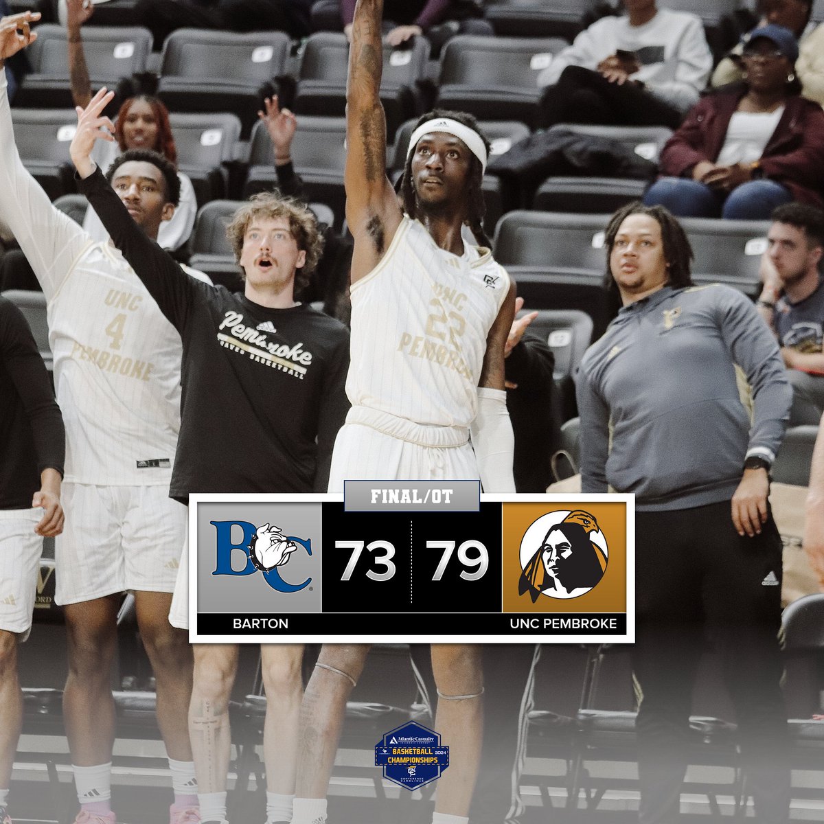 UNC Pembroke holds on to defeat Barton 79-73 in overtime. #LeadingTheWay