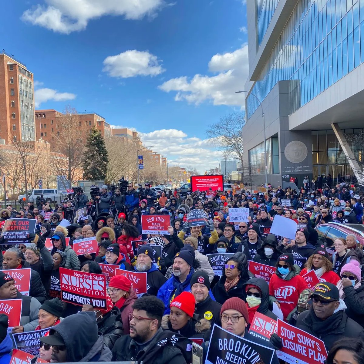 Last week I was proud to stand with Labor to reject austerity politics and stop the closure of SUNY Downstate. Black Central Brooklyn needs more healthcare, not less.