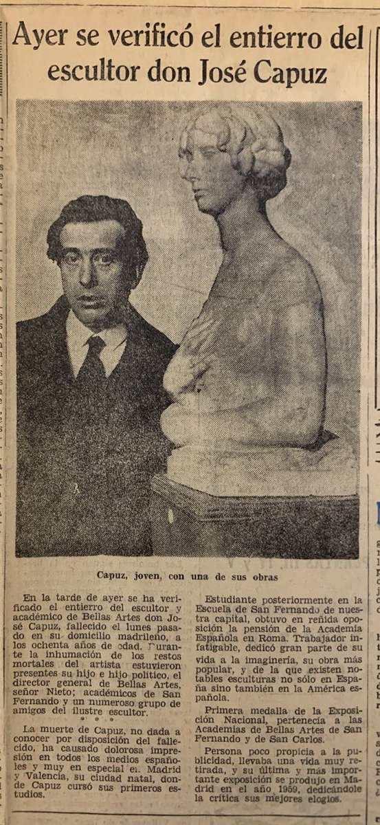 El 9 de marzo de 1964 falleció José Capuz. Se cumplen ahora 60 años del fallecimiento del gran escultor, que dejó para Cartagena lo mejor de su obra procesional.
Un referente siempre en la imaginería cartagenera; mucho más necesario en los tiempos que corren.