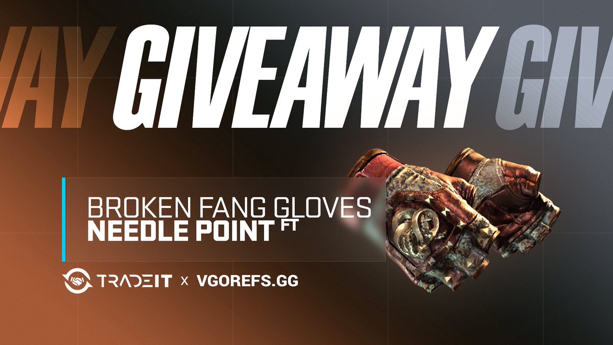 $80.00 GIVEAWAY! 🥳 ★ Broken Fang Gloves | Needle Point [FT] To enter: ✅ Follow us & @tradeit_gg ✅ Retweet + Like ✅ Tag your friends Winner in 72 hours, Best of luck! ⚡️