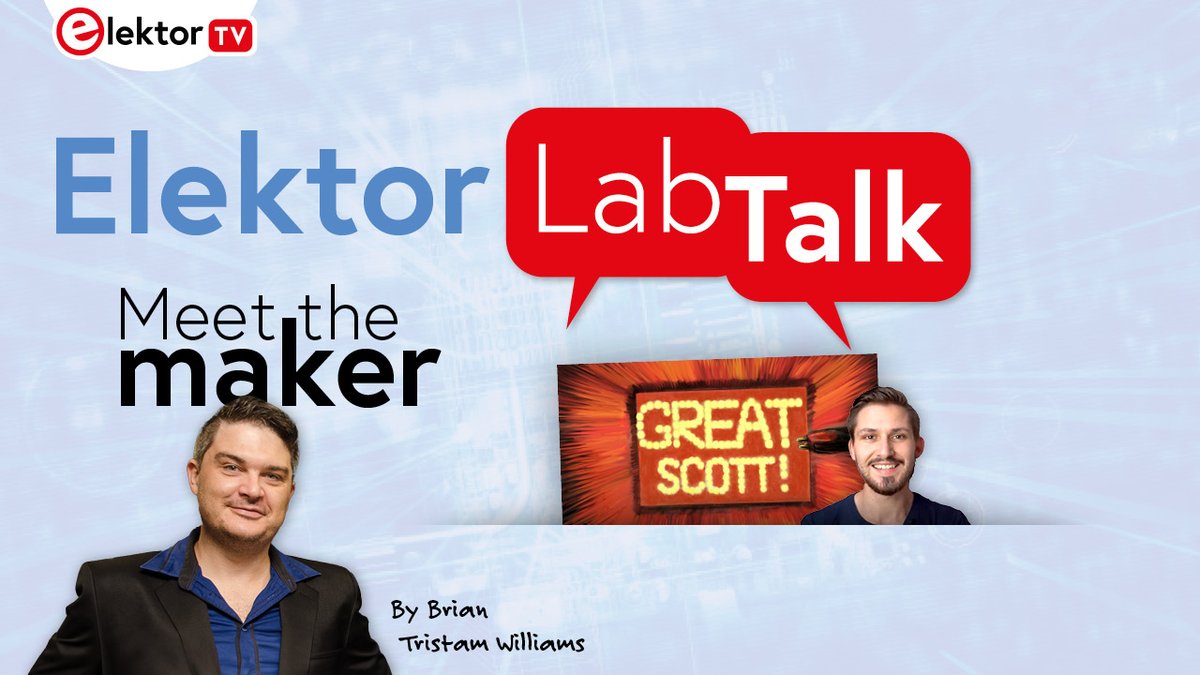 Elektor Lab Talk: The well-known maker @GreatScottLab joins us live to discuss electronics, DIY projects, and more. Don't miss the livestream on March 27, 2024! Register Now streamyard.com/watch/8AB6SipH… #electronics #diyelectronics