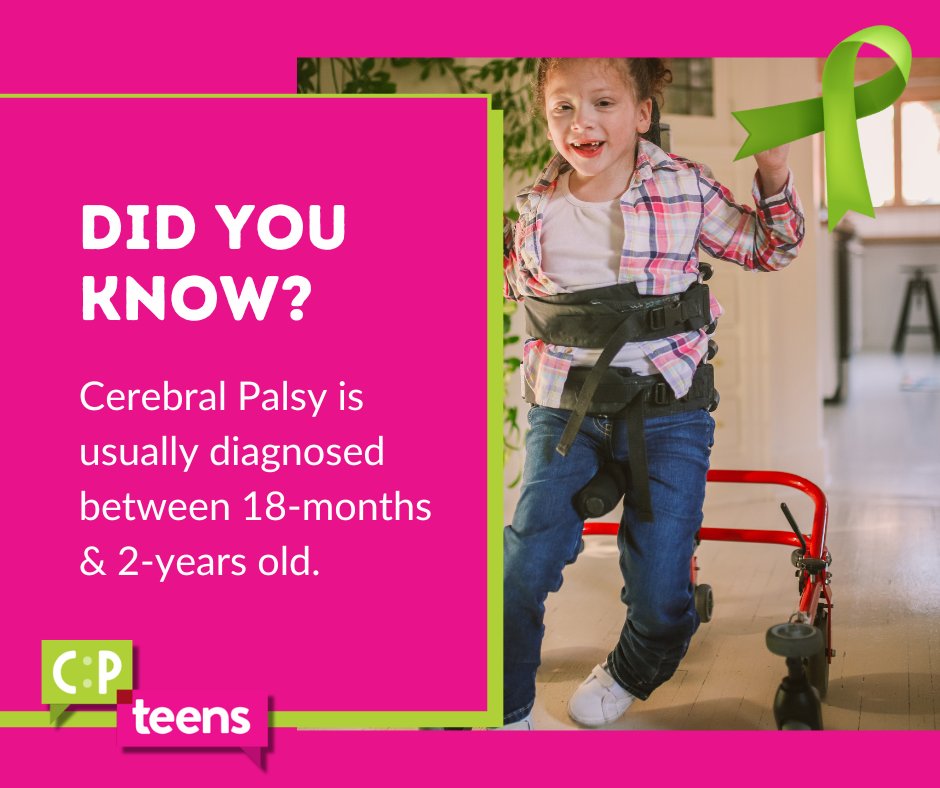 March is Cerebral Palsy Awareness Month... Symptoms of Cerebral Palsy normally become noticeable around 18 months to 2 years old. Although, sometimes diagnosis is later in childhood. It is rare, but Cerebral Palsy can also be diagnosed in adulthood. #CerebralPalsyAwarenessMonth