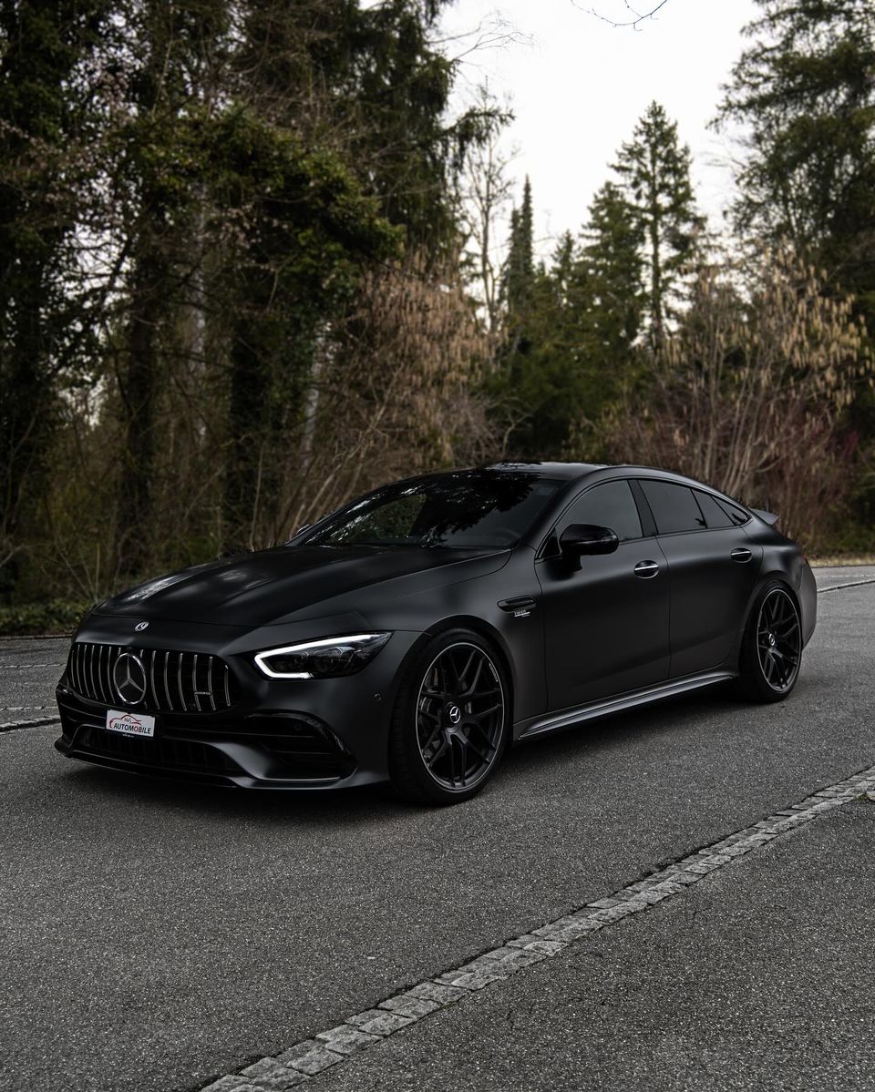 CarManToday's tweet photo. Scary forest time with the designo matt black AMG GT43 🌲🌳
#mercedes #amggt43 @mg_automobile_gmbh https://t.co/MAwWo68Y1v