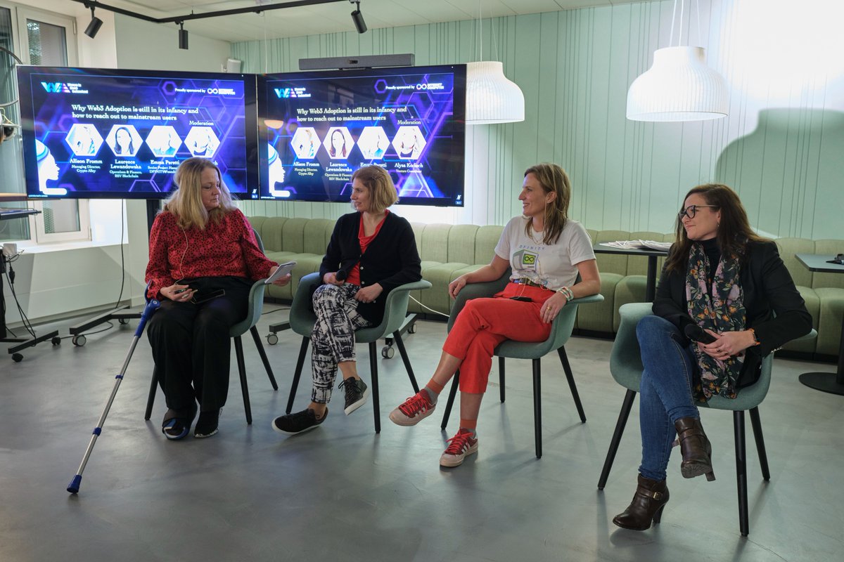 It was a pleasure to be a part of the Web3 Adoption panel alongside these three knowledgeable women 

Thank you to Women in Web3 Switzerland (WiW3CH) for inviting us to their 1st anniversary!
#womeninweb3 #womeninblockchain #blockchain #bsvblockchain