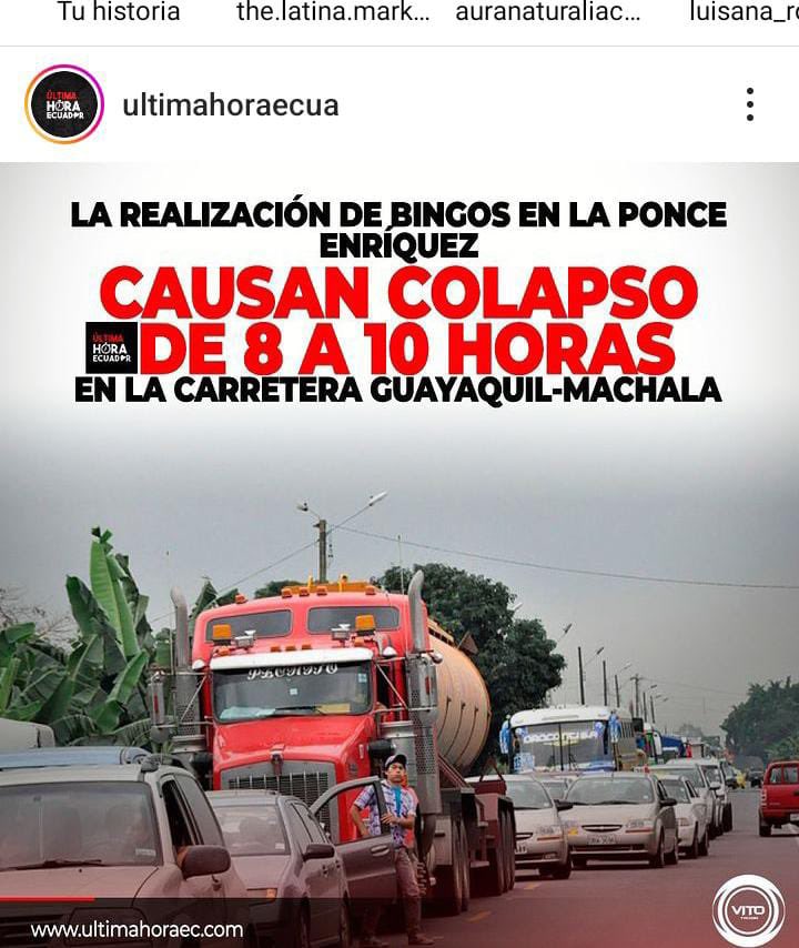 fultonfrancoe's tweet photo. No puedo creer que la gente deba tomar precauciones para viajar a Guayaquil mañana porque a un hijo de puta se le ocurre hacer un bingo millonario donde pasar Ponce Enríquez te toma de 8 a 10 horas! https://t.co/bSU3gCdeA1