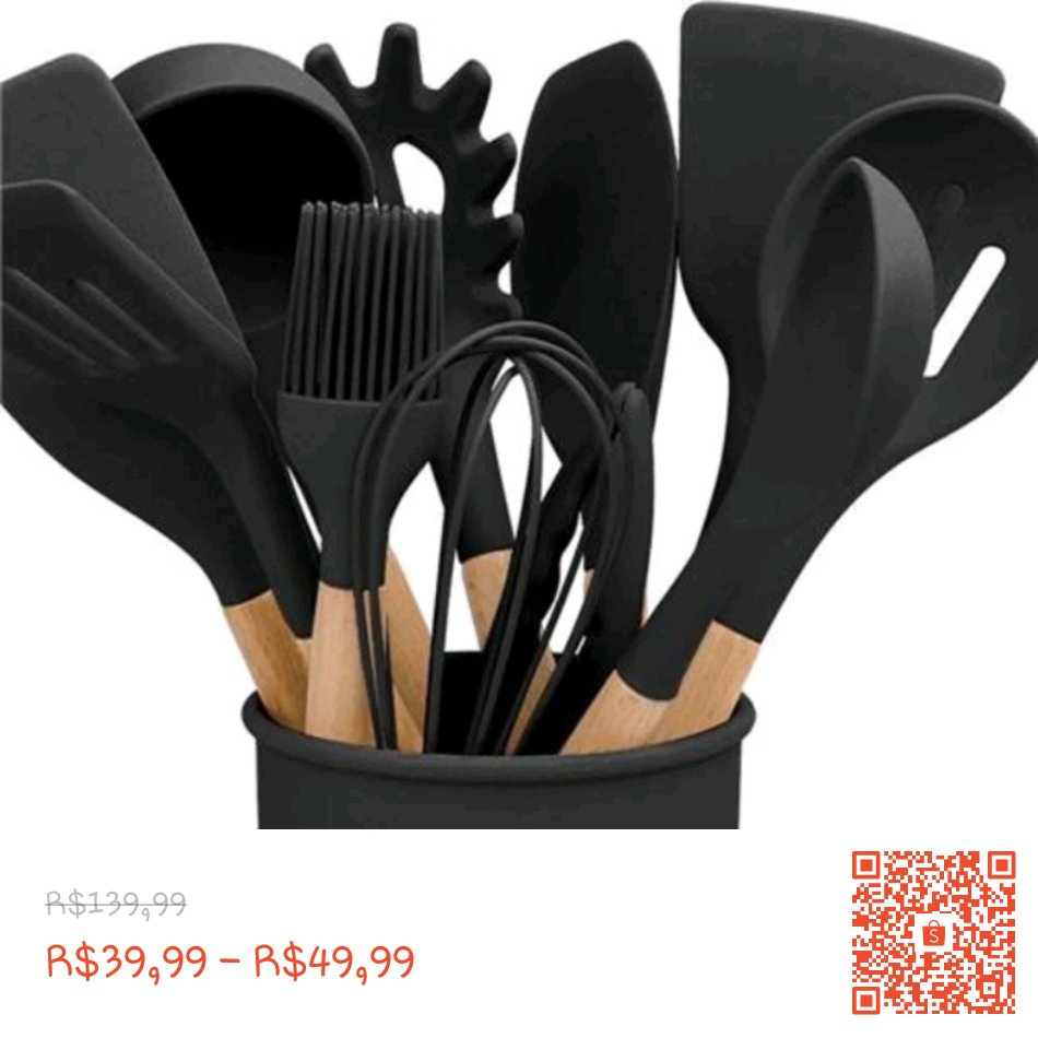 Jogo de Cozinha Kit C/12 Peças de Silicone, Utensílios e Copo Suporte para Cozinha Cabo de Madeira Su com 71% de desconto! Somente R$39,99 - R$49,99. Encontre na Shopee agora! shope.ee/1Ayhhnf3BZ?sha… #ShopeeBR