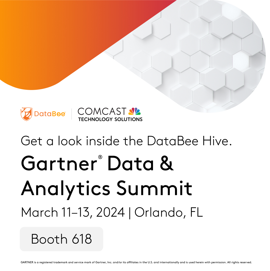 Plan now to stop by Booth 618 to chat with our DataBee team and attend our session with Rick Rioboli on making your data AI-ready: comca.st/3STCiWC

#GartnerDA #DataBee #AIOps #SecurityAnalytics #DataAnalytics #AI #ML #SecurityData