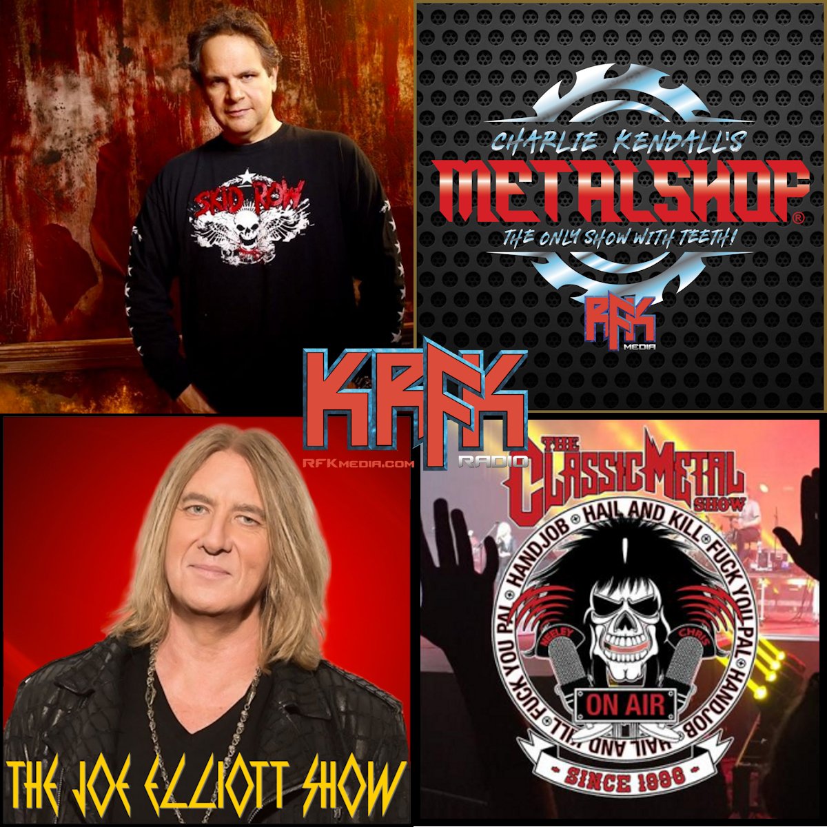 Happy Saturday Rockers & Metalheads!!! #teamMETALSHOP keeps raising the bar - another EPIC edition on tap tonight at 7 PM Eastern! @EddieTrunk at 5, Charlie Kendall's METALSHOP at 7, Joe Elliott at 8, Classic Metal Show (LIVE) at 9 (all times Eastern) on KRFKradio.com