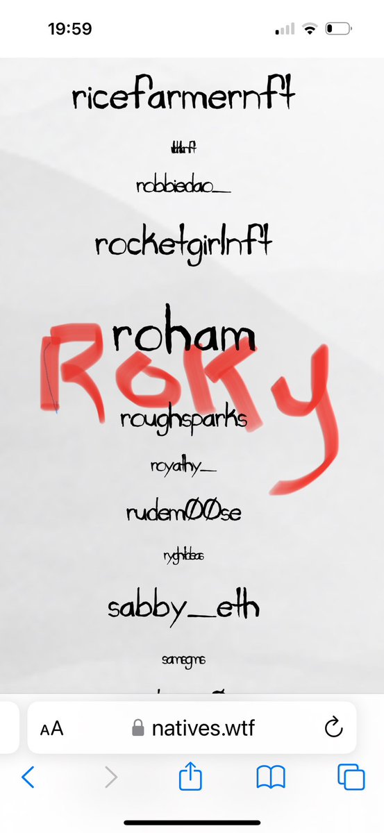 Omg! I’m over the moon to be on the shortlist for the natives project. <a href="/natealex/"></a>. <a href="/NftNoob/">nftnoob.pcc.eth</a>