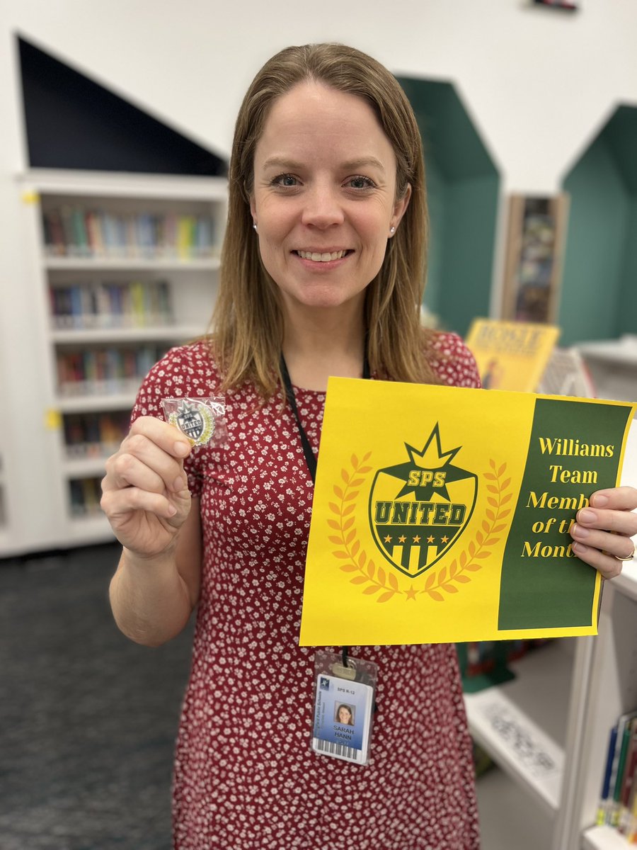 <a href="/mrs_sarah_hann/">Sarah Hann</a> is our #SPSUnited Team Member of the Month. She has worked hard to get to know our students, staff and families during her 1st year as <a href="/Williams_SPS/">WilliamsSPS</a> Assistant Principal! <a href="/officialSPS/">Springfield Public Schools</a> <a href="/CindyWebster19/">Cindy Webster</a>