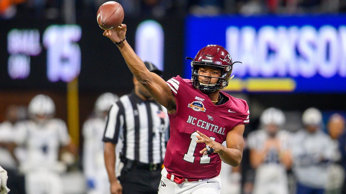 2024 NFL Draft Scouting Report: North Carolina Central QB Davius Richard 🗞️: si.com/college/fcs/me… 📸: @NCCUAthletics @DaviusRichard