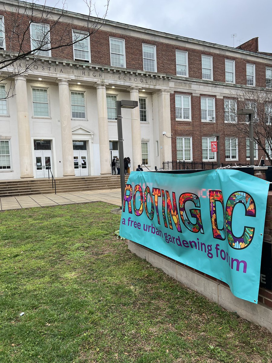 WDCGardener's tweet photo. Having a great time at the annual Rooting DC conference today at Anacostia high school. Gave an SRO talk this morning on building healthy soil.  I’m hoping to break away from my table for a little bit to check out some other talks this afternoon  #gardendc #dc #dmv #rootingdc https://t.co/nWznFHPzp9
