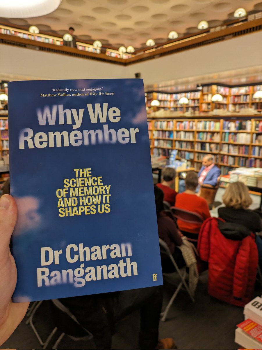 Treat to welcome Dr Charan Ranganath to Oxford to talk about his fascinating new book on memory, Why We Remember. Signed copies in the Norrington Room now. blackwells.co.uk/bookshop/produ… @CharanRanganath