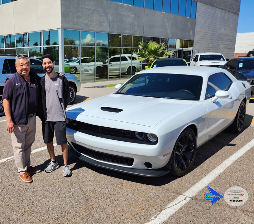 CourtesyCDRSS's tweet image. Brian Petrone got his dream car 💭🚗, this awesome ultimate #MuscleCar 💪, a 2023 #DodgeChallenger R/T, assisted by Andrew Mai. Interested in a quality #CourtesyCDJRSuperstitionSprings vehicle, call Andrew at 480-569-2991. #TheCourtesyWay #CourtesyCDRAZ #Challenger #Mai4URCDJR