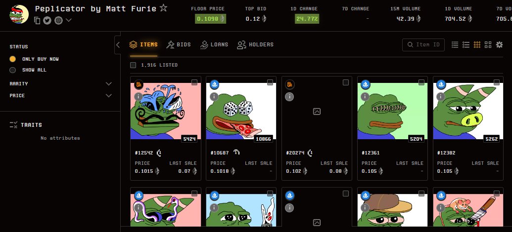peplicator?

- $PEPE is hitting ath after ath
- first gen art collection from <a href="/Matt_Furie/">𝓜𝓪𝓽𝓽 𝓕𝓾𝓻𝓲𝓮</a> 
- the art is insanely fun to look through

I don't own any, but may enter as whales exit and dismal distribution increases from 15%.

Albemarle.