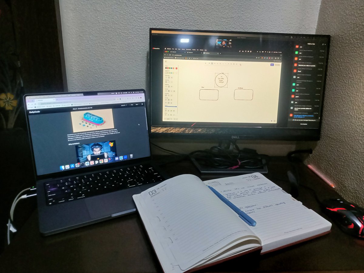 NileshYadavDev's tweet image. Today I learnt Docker basics for the first time. Learning new things in cohort @kirat_tw.