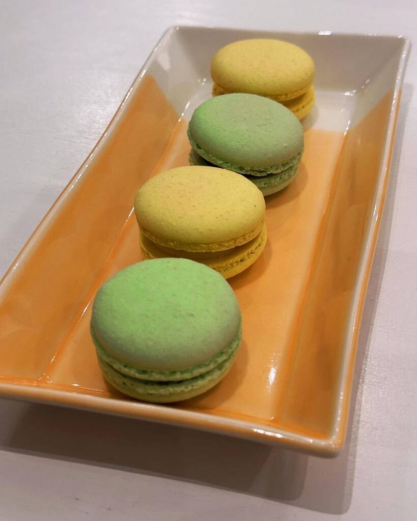MrHRLS's tweet photo. Tonight’s macaron selection - mint chocolate and lemon. https://t.co/3gJsd6AqrH https://t.co/IpFzfWUge8