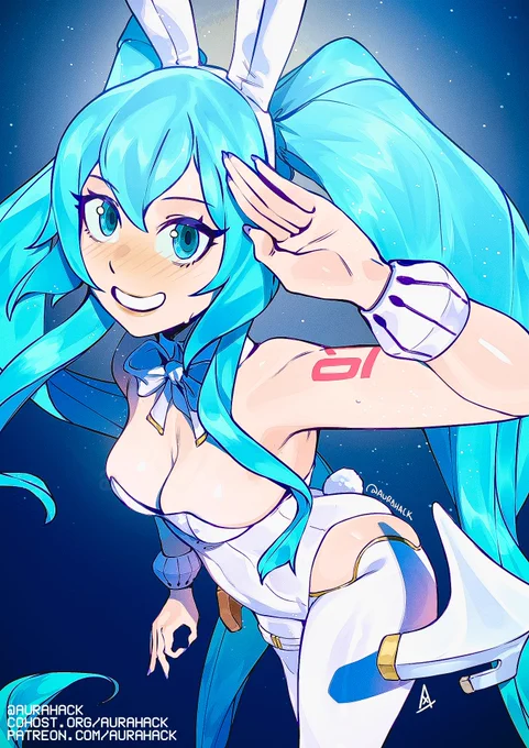 It's her day!! What better way to celebrate than... putting her in a bunny suit >///> #MikuDay #ミクの日2024 #ミクの日 