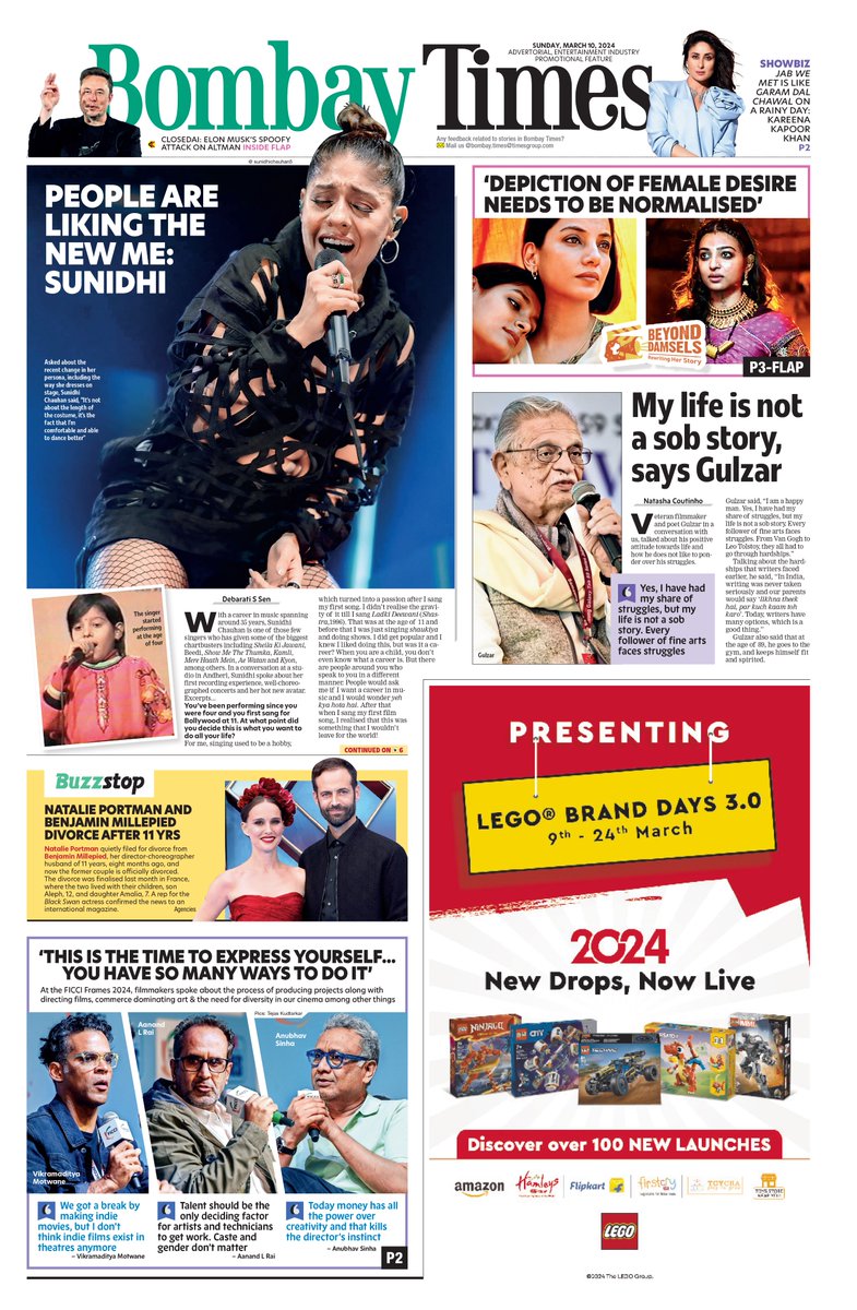 Here's a look at #BombayTimes' front page.    

Click below to read the edition  
bit.ly/3r0dVfE

<a href="/SunidhiChauhan5/">Sunidhi Chauhan</a> #SunidhiChauhan #Music #Cinema #Desire #ShehnaazGill #BhumiPednekar #Fire #Gulzar #KareenaKapoor #JabWeMet #VikramadityaMotwane #AnandLRai #AnubhavSinha
