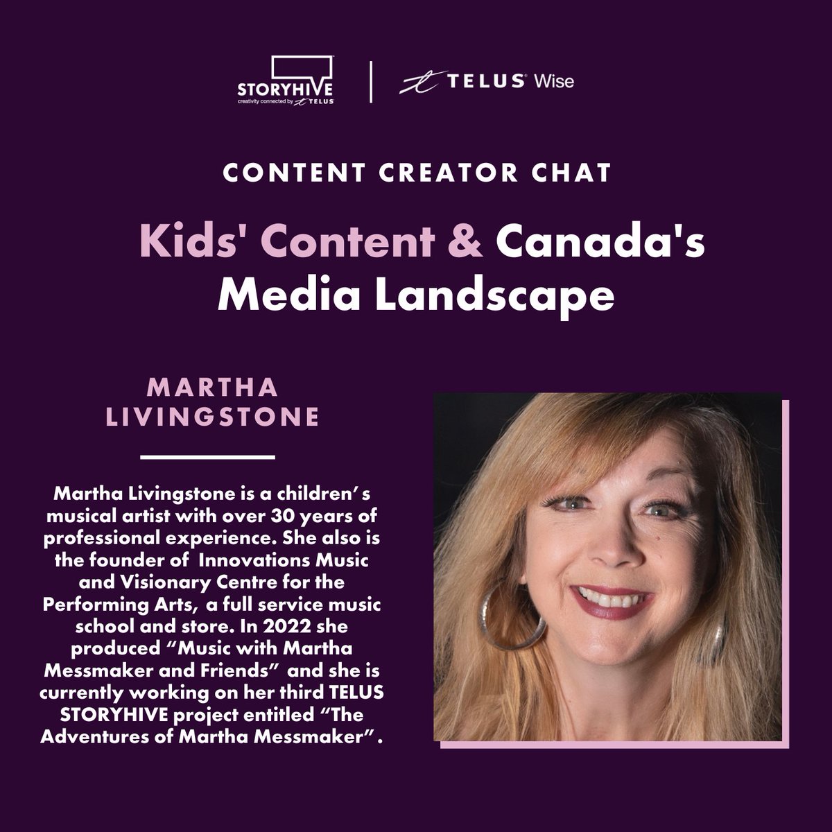 STORYHIVE's tweet photo. Meet your panelists 🤝 Our Content Creator Chat: Kids' Content & Canada's Media Landscape, presented in collaboration with #TELUSWise is coming up in just 4 days! Join us for an insightful conversation delving into the heart of kids' content creation: https://t.co/fPdMWcEvBN https://t.co/qaTZUe604E