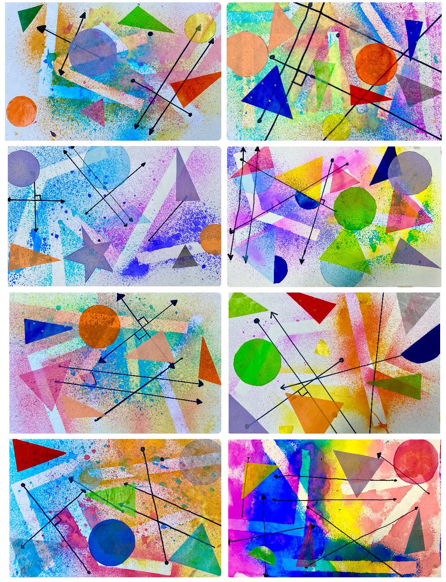 ArtmommaJohnson's tweet photo. Angles, rays and triangles, oh my! Fourth graders learned about Geometry in Art class and the end projects look like they’re straight out of the 80’s!
#AACPSVisualArts
#GBParkAACPS
#AACPSAwesome
#AACPSArtsIntegration https://t.co/8efcluKydZ