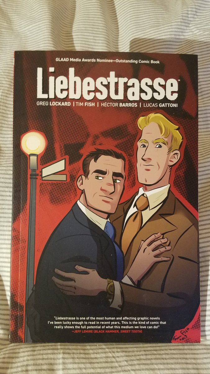 I read LIEBESTRASSE by @greglockard, Tim Fish, @HectorSnibbits, & @LetteringBear. A powerful story of lost love and regret in the rise and fall of fascism. One of those books that feels like if it was a movie it would be an Oscar contender. A powerful and beautiful story.