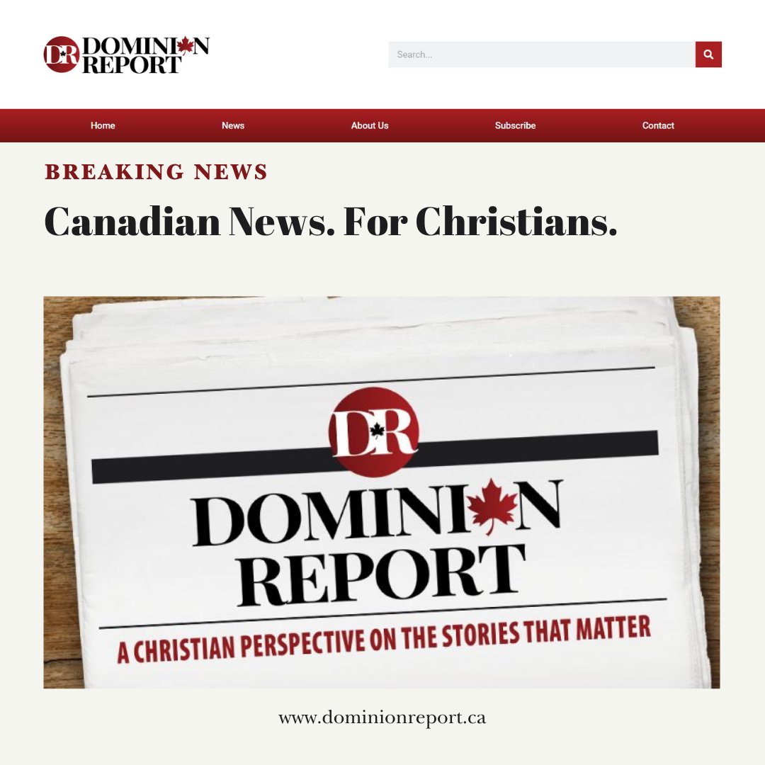 DominionReport's tweet image. The Dominion Report is a weekly newsletter committed to bringing you the most important stories for Canadian Christians to consider as they seek to live faithful lives in the communities in which God has placed them.

Our goal is to apply the principles of the Christian faith to…
