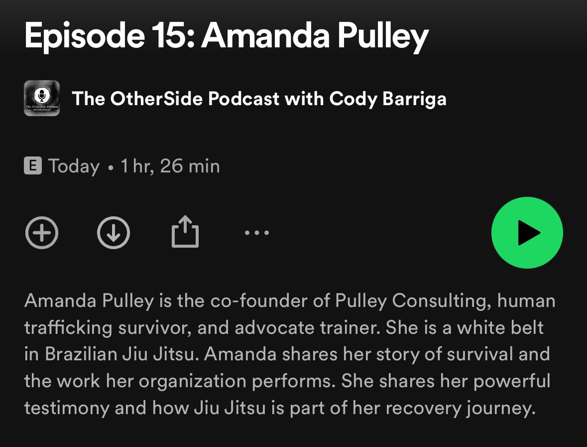 OtherSideHost's tweet image. Episode15 is live! It was an honor to sit down with this warrior and listen to her story. Our conversation focuses on Amanda’s story of survival and the incredible work she is doing to help others. Her testimony is powerful and inspiring. Available on Spotify and Apple Podcast.