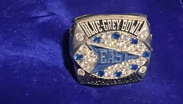 Blue grey all American ring