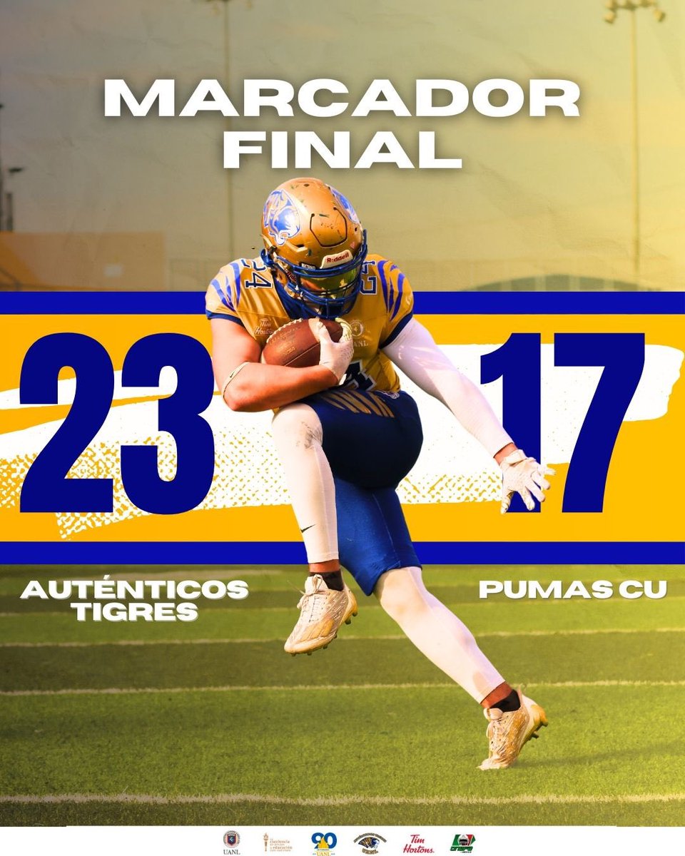 🐯 | Marcador Final Auténticos Tigres vs Pumas CU 💪🏼 #ATIntermedia #SerAuténtico🐯🏈