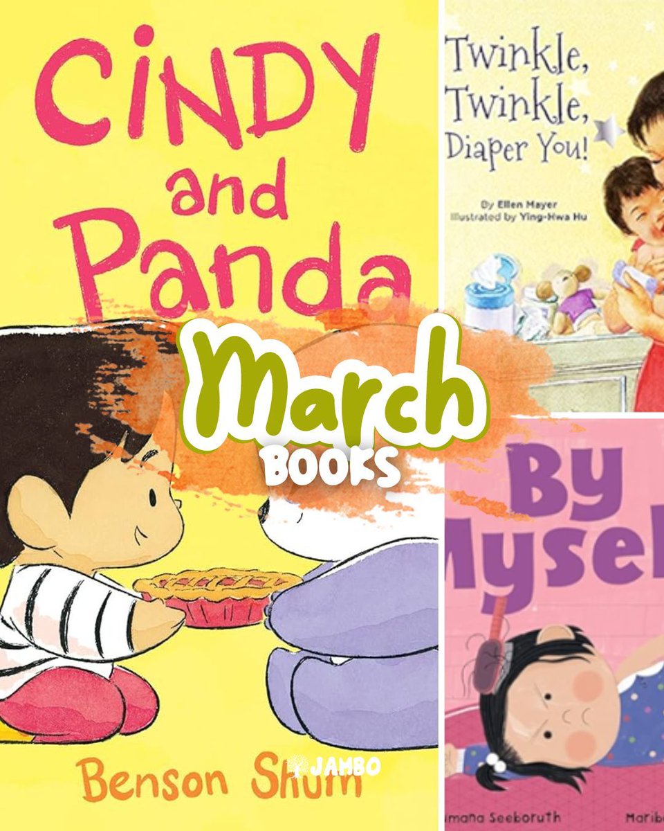 Jambo Books (@jambobooks) on Twitter photo Check out our lineup of books for March on the way to our subscribers, ages 0-2! 🍀
By Myself by <a href="/SumanaSeeboruth/">Sumana Seeboruth</a> and Maribel Castells
Twinkle Twinkle Diaper You by <a href="/ellenmayerbooks/">Ellen Mayer</a> and <a href="/yinghwahu/">Ying-Hwa Hu</a>
Cindy and Panda by <a href="/bshum79/">Benson Shum</a> Check out our lineup of books for March on the way to our subscribers, ages 0-2! 🍀
By Myself by <a href="/SumanaSeeboruth/">Sumana Seeboruth</a> and Maribel Castells
Twinkle Twinkle Diaper You by <a href="/ellenmayerbooks/">Ellen Mayer</a> and <a href="/yinghwahu/">Ying-Hwa Hu</a>
Cindy and Panda by <a href="/bshum79/">Benson Shum</a>