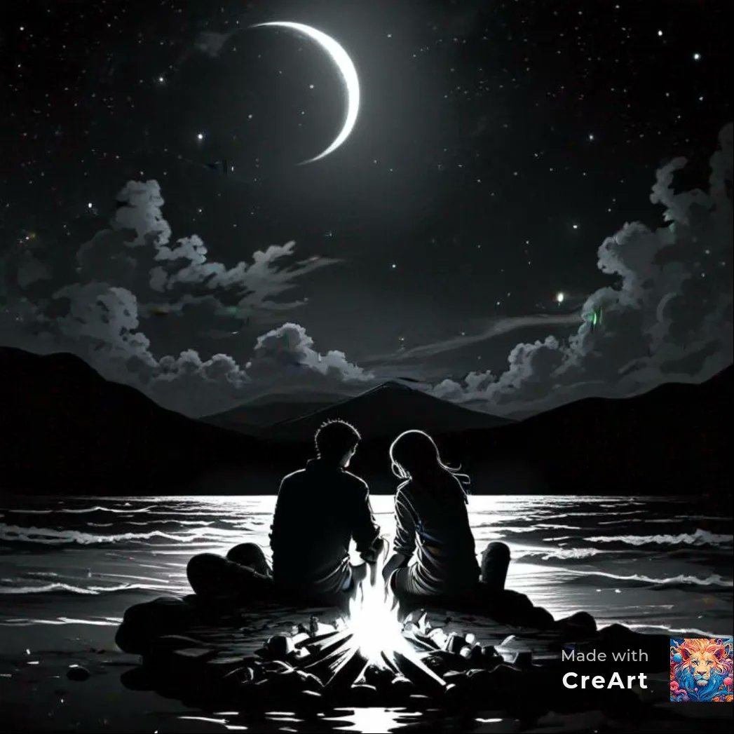 SailentyAI's tweet photo. #aiartcommunity #AIArtworks #aiartist #ArtificialIntelligence #digitalart #digitalartwork #couples #Moon #campfire https://t.co/hSMawUr9Za