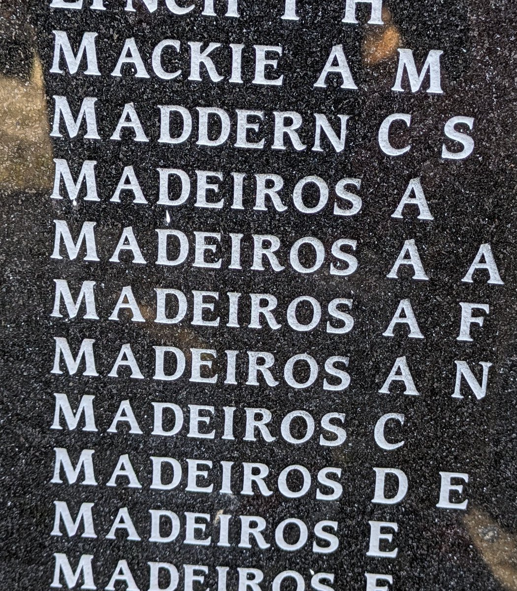 At the Bermudian Cenotaph. The memorial to those who fought in both World Wars. On a previous visit I was surprised and profoundly moved to discover my father is included. (C. S.: Carey Sylvester)