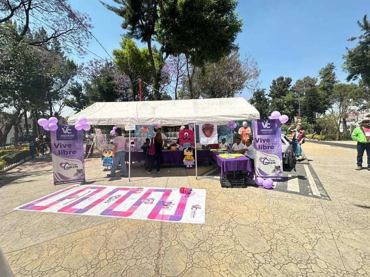 En el marco del mes de la mujer, personal de la #VCarranza lleva a cabo en el Parque Aguascalientes y Oaxaca, actividades culturales y artísticas con el fin de informar a las mujeres, sobre sus derechos y las formas de prevenir los distintos tipos de violencia.💜 #8DeMarzo